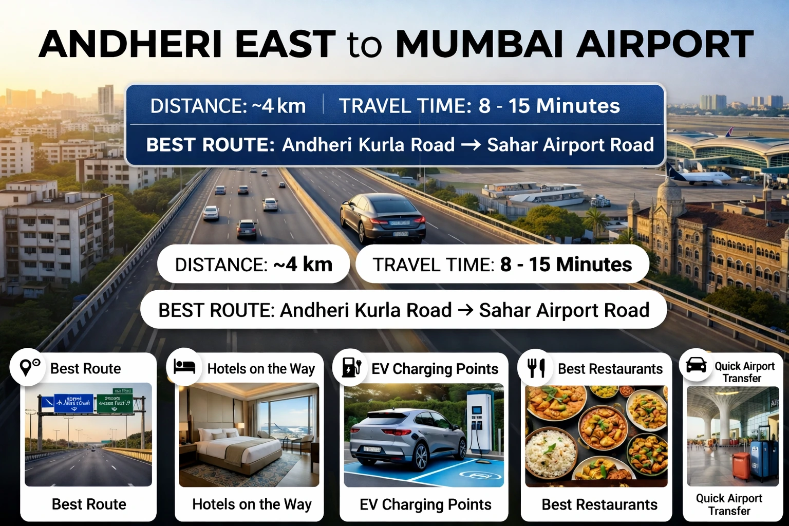 Andheri East to Mumbai Airport Distance