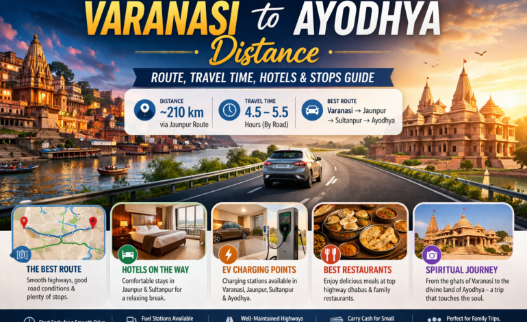 Varanasi to Ayodhya Distance