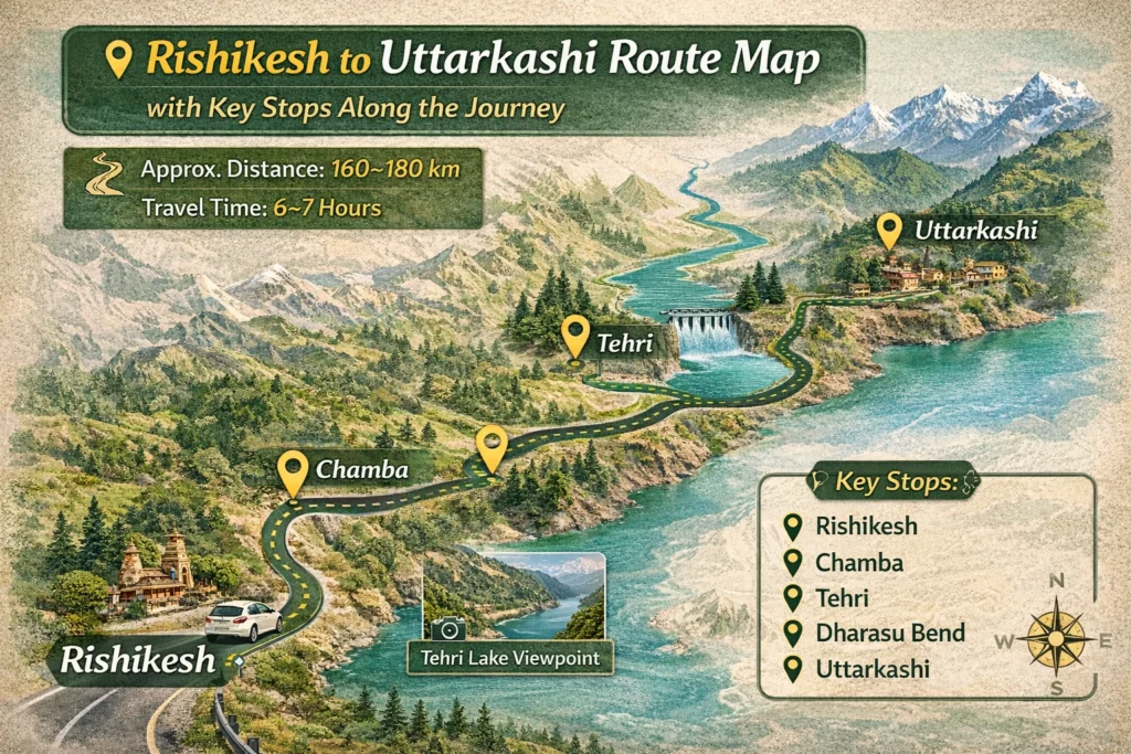 Rishikesh to Uttarkashi Distance