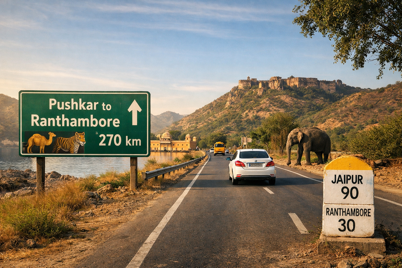 Pushkar to Ranthambore Distance