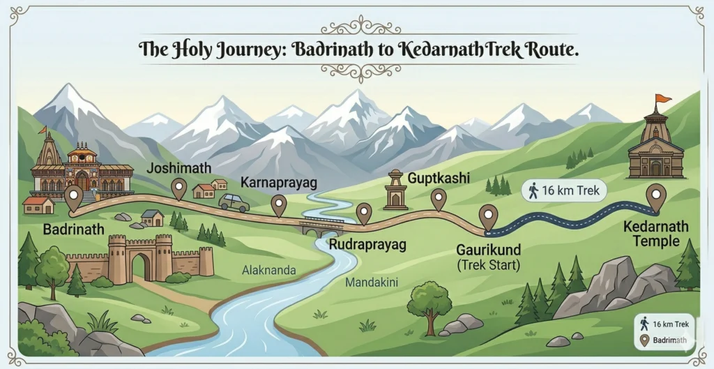map of kedarnath and badrinath