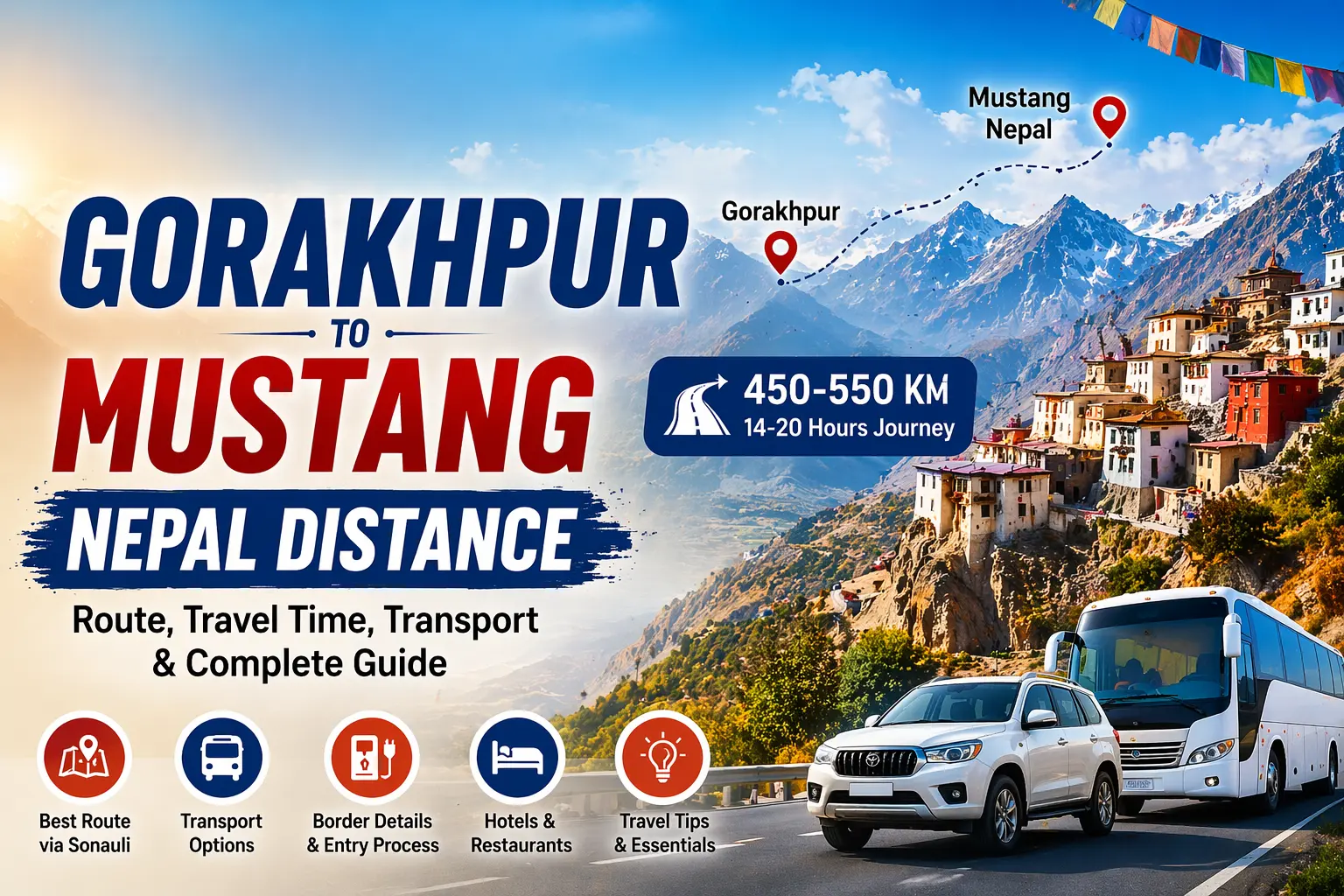 Gorakhpur to Mustang Nepal Distance: Route, Border, Transport & Stops