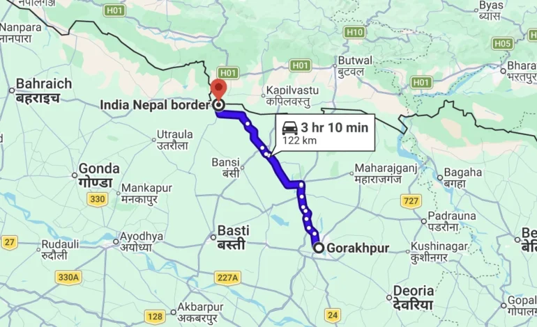 Gorakhpur to Nepal Border Distance