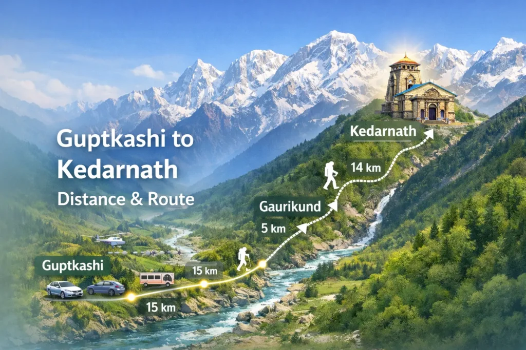 Guptkashi to Kedarnath route map