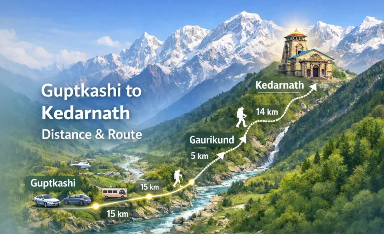 Guptkashi to Kedarnath route map