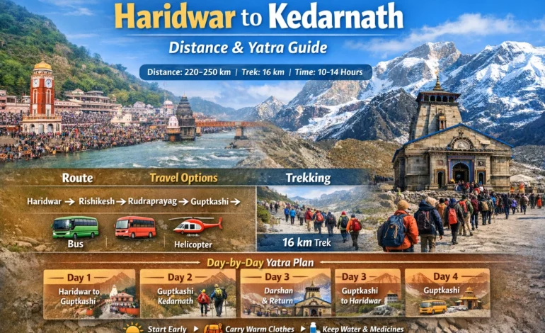 Haridwar to Kedarnath distance