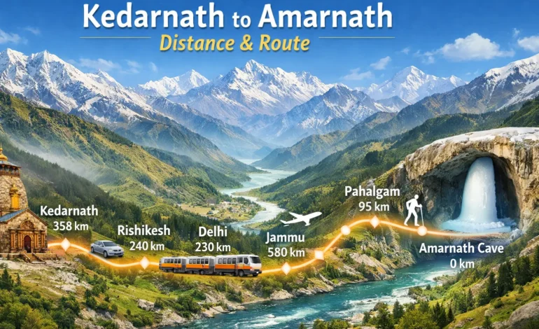 Amarnath Distance route map
