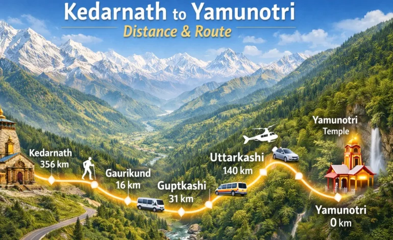 Kedarnath to Yamunotri distance
