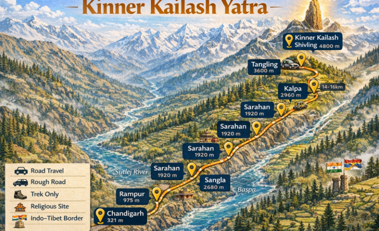 Kinner Kailash Trek Route Map