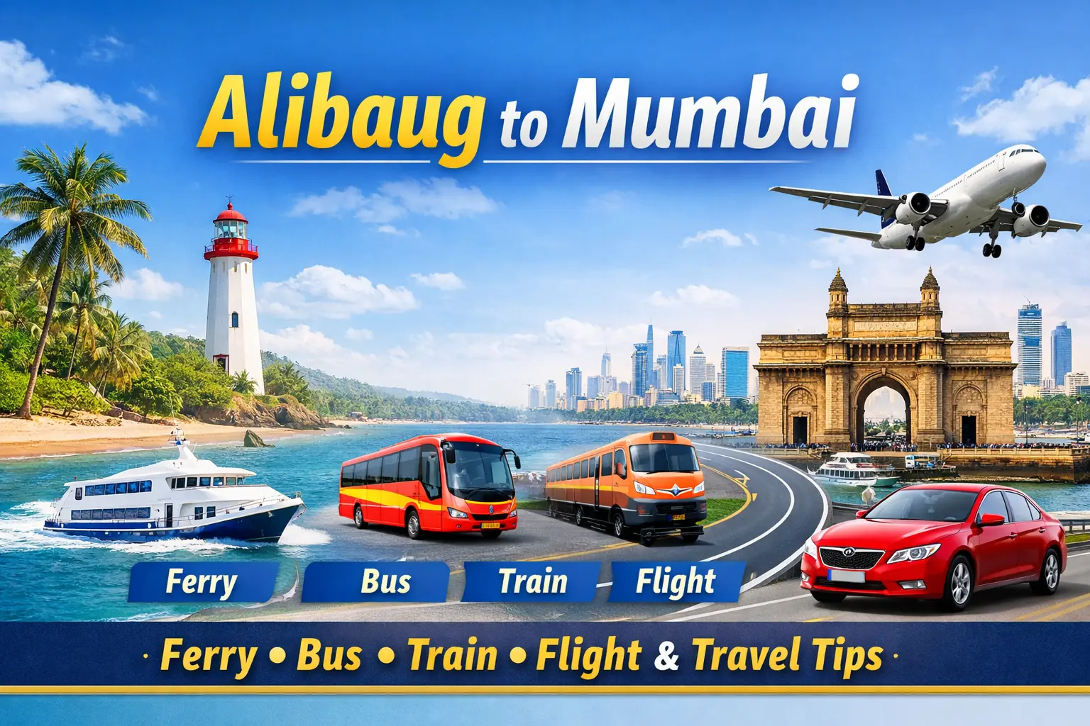 Alibaug to Mumbai Distance, Ferry, Train, Bus, Flight & Other Details