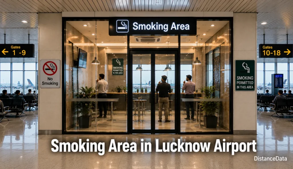 smoking area in Lucknow airport